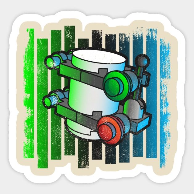 Minikit Green vs Blue Sticker by Dallen Powell Designs 